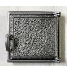 Дверь топочная, чугунные печные дверки Т2 Солнце (270х290) KHLP